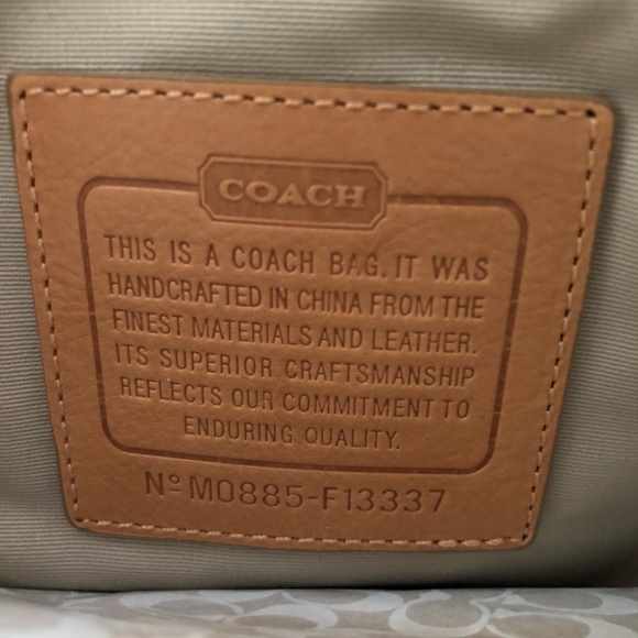 Coach Signature Stripe Satchel Handbag - Picture 5 of 8